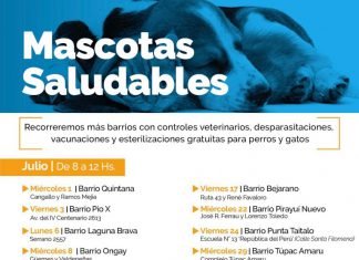 El programa Mascotas Saludables estará en los barrios Quintana y Pío X