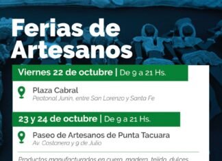 Los artesanos expondrán sus productos en plaza Cabral y Punta Tacuara