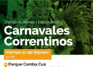 Realizarán la entrega de premios de los Carnavales Correntinos